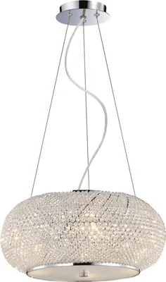 Produktbild von Pasha' Zeitgenössische Hängeleuchte Metall-Kristall Chrom 6 Lichter E14
