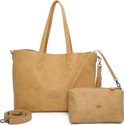 Produktbild von Fritzi aus Preußen Schultertasche Umhängetasche Vintage Jördis Shopper Honey Mustard gelb