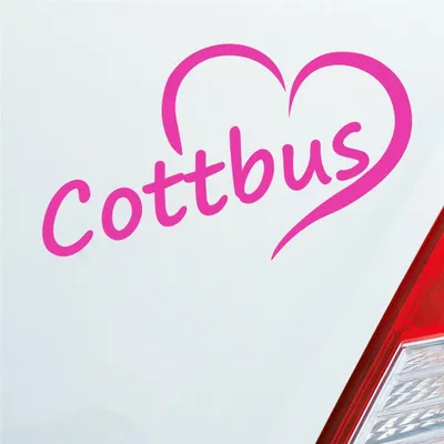 Produktbild von Auto Aufkleber Cottbus Herz Stadt City Liebe Love Heimat 12x8 cm Pink Sticker Heckscheibenaufkleber