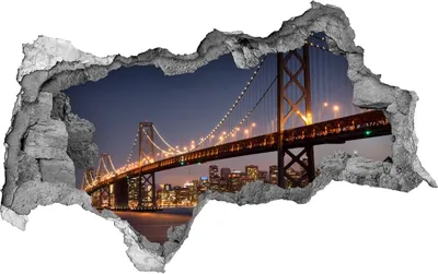 Produktbild von Selbstklebender Loch-3D-Aufkleber 95x73 cm Brücke in San Francisco