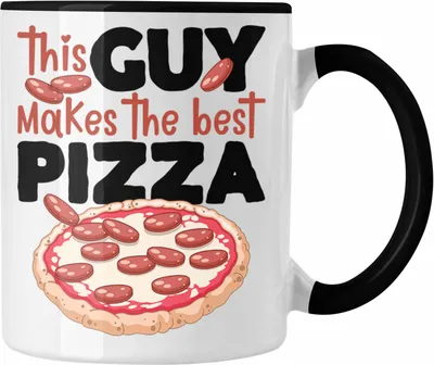 Produktbild von Trendation - Pizzabäcker Tasse Geschenk Beste Pizza Geschenkidee Lustiger Spruch (Schwarz)