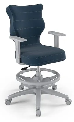 Zdjęcie produktu dla Krzesło Wzrostowe Dla Dzieci I Młodzieży, Ergonomiczne Krzesło Do Biurka, Dla Osób O Wzroście 159-188 Cm, Kolor: Dwukolorowy Szary, Z Podniesioną Podnóżkiem