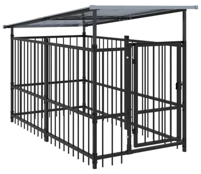 Immagine prodotto di vidaXL Cuccia per cani da esterno con tetto in acciaio 1,88 m²