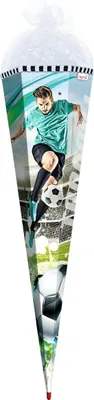Produktbild von ROTH Schultüte groß Fußballstar 85 cm mit Sound eckig Rot(h)-Spitze Netzverschluss Zuckertüte Schulanfang