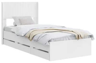 Produktbild von vidaXL Bettgestell mit Stauraum und Kopfteil Weiß 75 x 190 cm