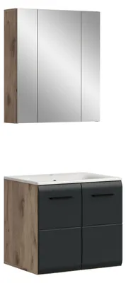 Produktbild von Bad Set Ice 3 | 2-teilig | Nox Oak / schwarz matt | ohne