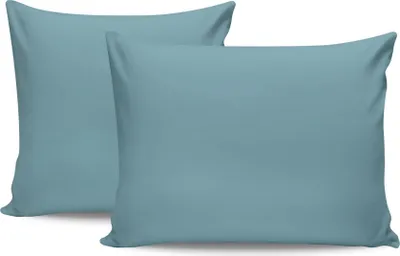 Produktbild von L'Essentiel Linge de Maison, Tonne Mavie - Nesto, Kissenbezug-Set (2-teilig) (DE), 100 % BAUMWOLLE RANFORCE, Petrolblau,  80 x 80 cm