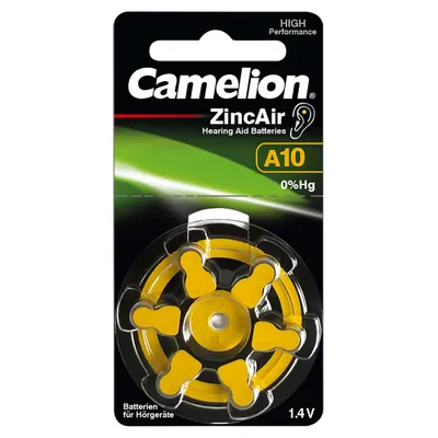 Produktbild von Knopfzelle CAMELION A10 Zink-Luft 6er-Blister