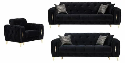 Produktbild von Sofa Set Patna, Schwarz Stellvariante 3+2+1