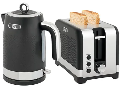 Produktbild von HOMCOM 2200 W Wasserkocher- und Toaster-Set mit Thermostat, Schwarz