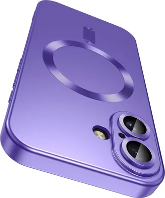 Immagine prodotto di Custodia magnetica per iPhone 17 Pro, custodia protettiva in silicone opaco con protezione dell'obiettivo, compatibile con MagSafe Purple
