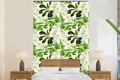 Produktbild von Fotobehang mit Blumenmotiv Orchidee - Blätter - Breite 180 cm x Höhe 280 cm
