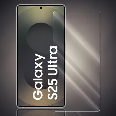 A screen protector is shown next to a smartphone displaying text.