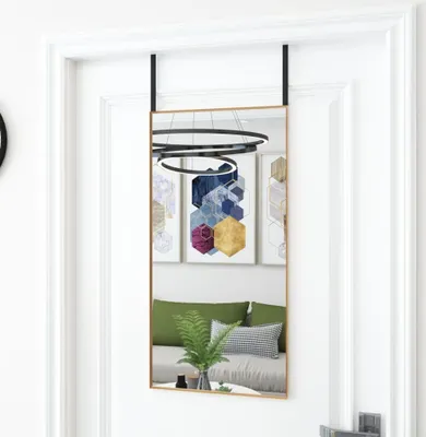 Obrázok produktu pre The Living Store Zrkadlo na dvere Golden 40x80 cm sklo a hliník