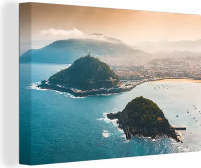 Produktbild von OneMillionCanvasses® - Leinwandbilder - 140x90 cm, Eine Insel vor der Küste Spaniens, Wandbilder Kunstdruck Wanddekoration