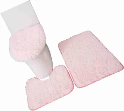 Image de 3PCS Tapis de bain Couvercle de toilette Tapis en forme de U Tapis antidérapant Tapis de sol souple Tapis de porte solide Tapis de salle de bain Tapis de siège Set de tapis