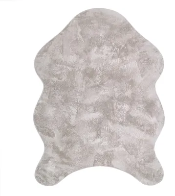 Produktbild von Teppich Wohnzimmer Kurzflor Modernes Kunstfell Fellform Weich Einfarbig Rutschfest Grösse 100x200 cm Fell-form