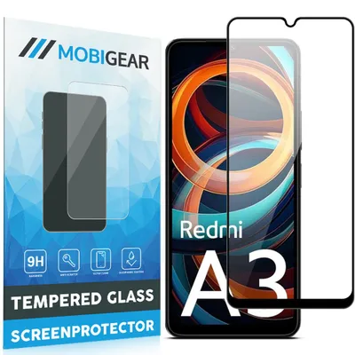 Produktbild von Mobigear Premium Displayschutz für Xiaomi Redmi A3: Panzerglas, gehärtetes Glas, Displayschutzfolie – kompatibel mit Hüllen
