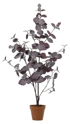 Image de Eucalyptus artificiel violet, 86cm - Plante artificielle pour le salon, le