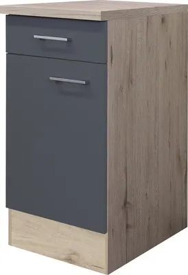 Obrázok produktu pre Kuchynská skrinka dolná s dvierkami Flex Well Tiago šírka 40 cm čadičová sivá