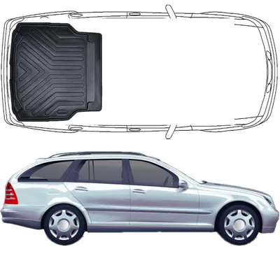 Produktbild von Trimak Kofferraumwanne kompatibel mit MERCEDES C-Klasse S203 2000 - 2007 W203 T-Modell Kofferraummatte