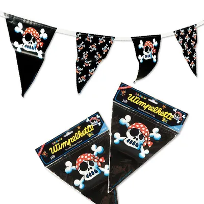 Image de LUTZ MAUDER Chaîne de fanions d'anniversaire pour enfants Jolly Roger