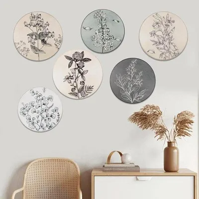 Produktbild von Hängebare Holz-Mauerdekoration für Boho-Wohnzimmer - Minimalistische Wandkunst für Landhaus, Schlafzimmer, Wohnzimmer, Büro - Hangende Kunst - Dekoration aus Holz.