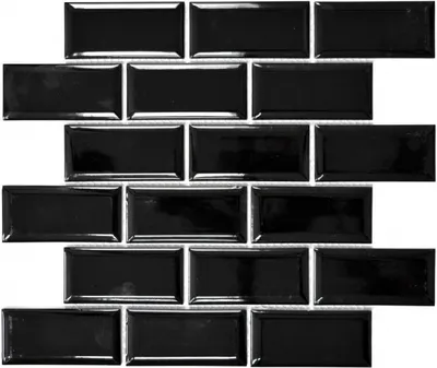 Produktbild von Mosani MOS26M-0303, Mosaik, Keramik, Schwarz, Indoor, Rechteck, 291 mm