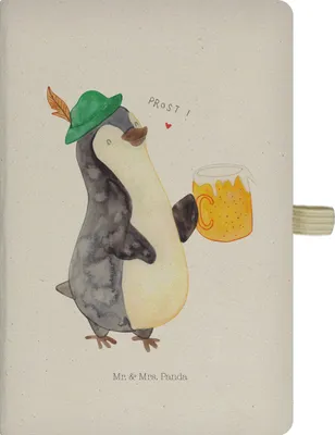 Produktbild von Mr. & Mrs. Panda Tagebuch Pinguin Bier - Transparent - Geschenk, Journal, Schreibheft, Pinguine, Adressbuch, Beschwippst, Reisetagebuch, Kladde, , notizbuch