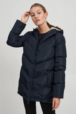 Produktbild von OXMO OXNaara Damen Steppmantel Wintermantel Winterjacke gefüttert mit hochabschließendem Kragen