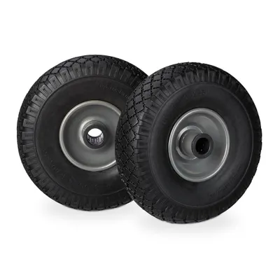 Produktbild von relaxdays Sackkarrenräder luftbereift schwarz, grau Stahl Felgen, Achse 2,5 cm