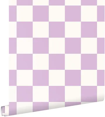 Produktbild von ESTAhome Tapete Karomuster Violett und Weiß 53 cm x 10.05 m