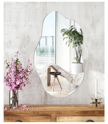 Produktbild von Wandspiegel Asymmetrisch 30 x 50.6 cm HD Glas Selbstklebend Unregelmäßige Form