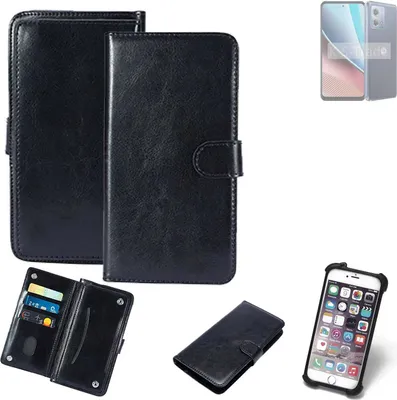 Produktbild von K-S-Trade 360° Hülle kompatibel mit Motorola Moto G Stylus (2023) schwarz Kunstleder Case BookCase WalletCase Kunstlederederhülle Handyhülle,