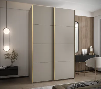 Obrázek produktu pro Dvoudveřová skříň SAMARA 1 - 150 cm, kašmír / zlatá