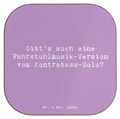 Produktbild von Mr. & Mrs. Panda Holzuntersetzer Spruch Kontrabass Solo - Lavendeltraum - Geschenk, Untersetzer für Gläser, Streichinstrument, Musik, Tassen, Musiker, Instrument, Lernen