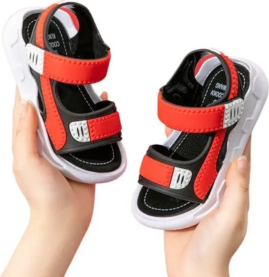 Produktbild von Kinder Sandalen Jungen Kindersandalen Sommerschuhe Strandschuhe Denver Rot Gr.35