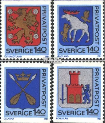 Produktbild von Briefmarken Schweden 1981 Mi 1145-1148 (kompl.Ausg.) postfrisch Provinzwappen (I)