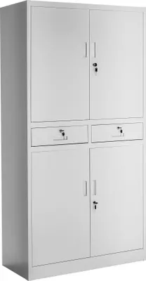 Image de Armoire métallique de classement Cosmo avec 2 tiroirs 40 x 80 x 180 cm - gris clair