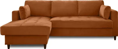 Produktbild von Best Mobilier Anna, Ecksofa, Rostfarbe, 4 Sitz(e), Anna, Samt, Holz
