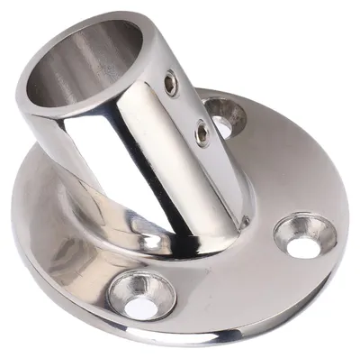 Zdjęcie produktu dla Okrągła podstawka do poręczy łodzi – elementy mocujące ze stali nierdzewnej 316 do rur o średnicy 25 mm/1 cala, 60°