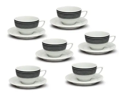 Produktbild von Thun 1794 Teetassen mit Untertasse, Porzellan, Lea, Kreis, 240 ml, Thun, 6 Stück