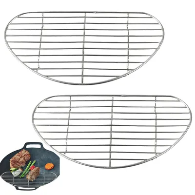 Produktbild von Edelstahl-Abkühlgitter 21×10,2×1,4 cm, halbrundes Kühl- und Grillgitter, robustes, rostfreies Küchenzubehör