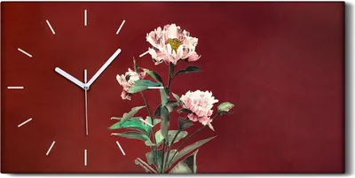 Produktbild von Leinwand Uhr Küche Wohnzimmer Bild 60x30 Gemälde Blumen Pflanzen Kunst - weiße Hände