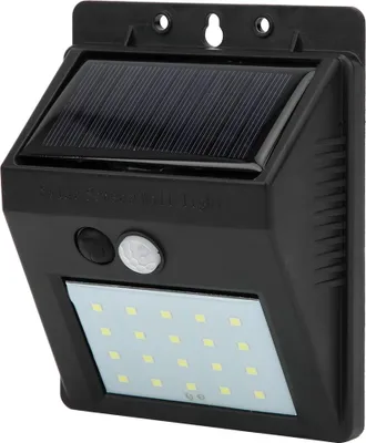 Image de Applique murale à capteur solaire avec 20 LED pour l'extérieur, la cour, le couloir, l'allée, la véranda et le jardin.
