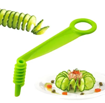 Produktbild von Kartoffel-Spiralschneider - 4 Stück Set für Gemüse und Obst - Gemüseschneider für Gurken Karotten und Äpfel - Mehrfarbig