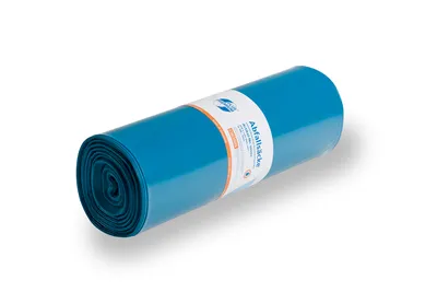 Produktbild von Abfallsack Recycling - 120 l LDPE 10 my blau 25 Stück. Packung mit 6 Stück