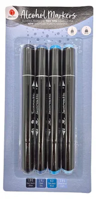 Produktbild von DecoTime Alkoholmarker Set 4 Stück Blautöne für Künstler