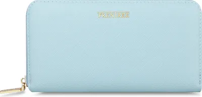 Produktbild von FRENTREE® Damen Geldbörse groß mit RFID-Schutz, 100% , elegantes Portemonnaie mit Handyfach - Hellblau