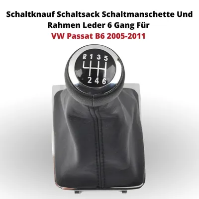 Zdjęcie produktu dla Gałka zmiany biegów z osłoną i ramką skórzaną 6-biegowa do VW Passat B6 2005-2011
